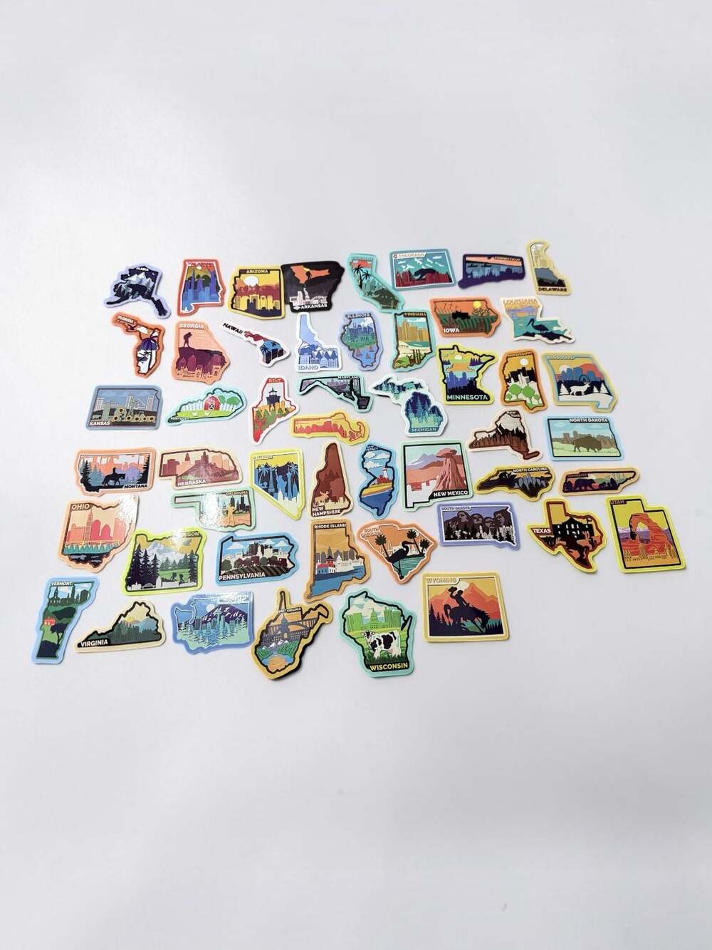 50-Piece USA States Travel Waterproof Vinyl Sticker Set